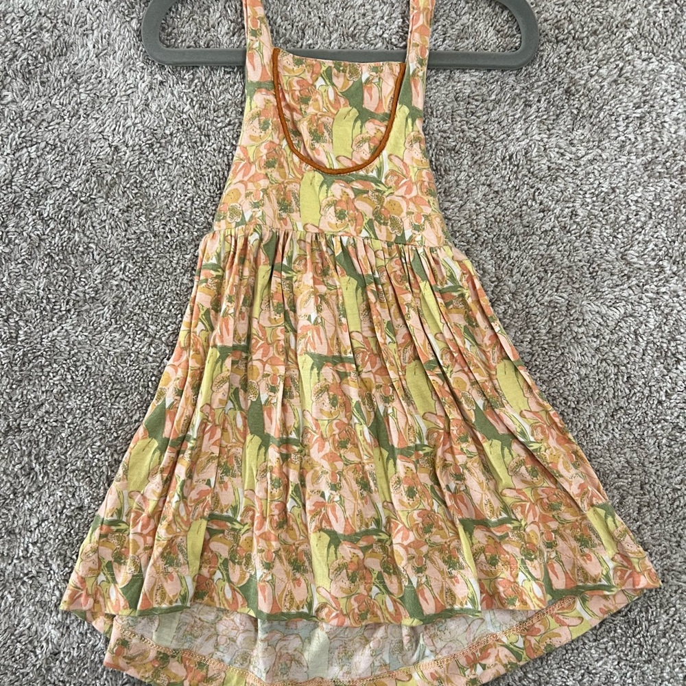 Kate Quinn Peach and Green Floral Halter Dress